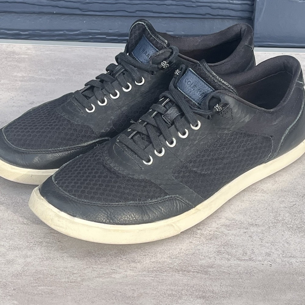 Cole‎ Haan Grand Crosscourt Daily Men's Black Sneakers Leather Shoes Sz 10.5